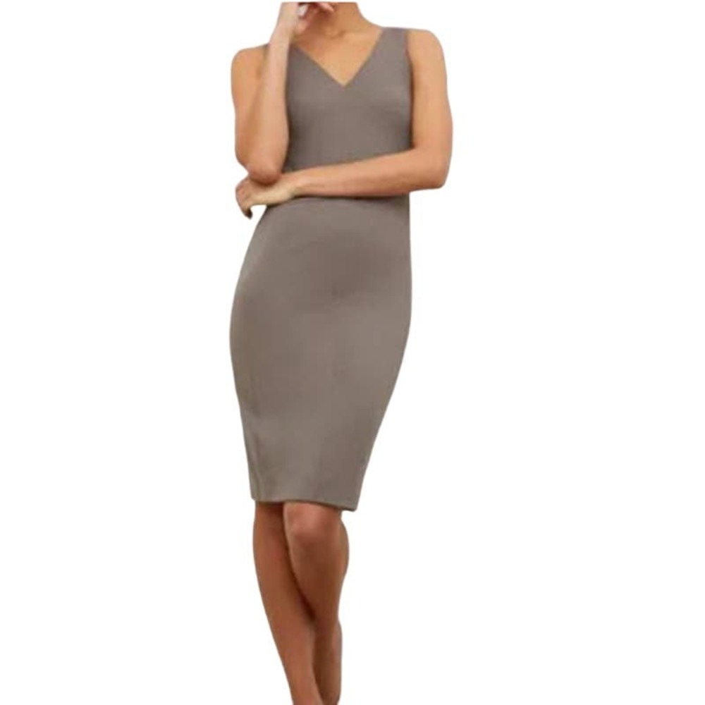 M.M. LAFLEUR The Rachel Dress - Washable Ponte, Pebble - Size 16